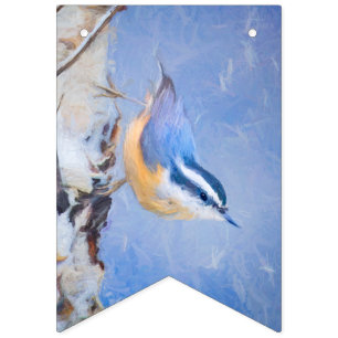 Red-Brested Nuthatch Painting Original Bird Art Vimplar