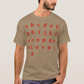 Red Brev Alphabet Typography T Shirt