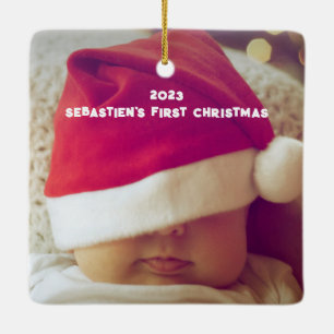 Red Brev till Santa EnKuvert Reindeer med Photo Julgransprydnad Keramik