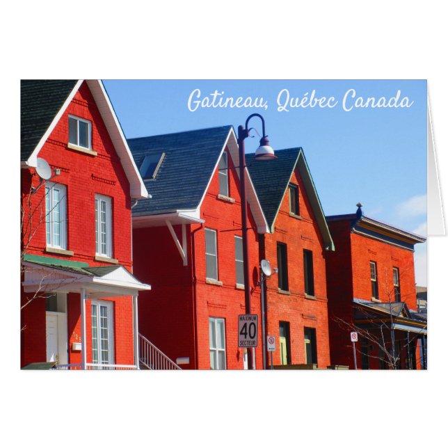 Red Brick Byggnad Street Lamp Gatineau Kanada Hälsningskort (Framsidan Horizontal)