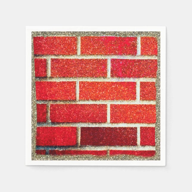 Red Brick & Glitter Helgdag jul Party Pappersservett (Framsidan)