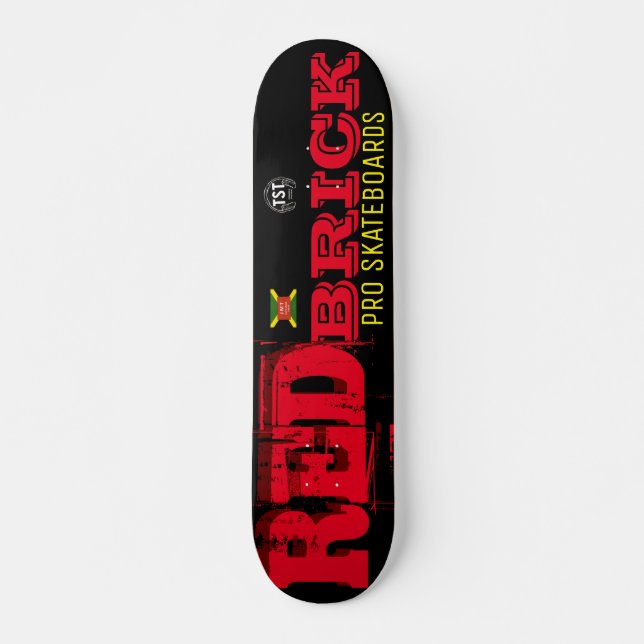 RED BRICK Skateboard, 7¾ tum Deck Mini Skateboard Bräda 18,5 Cm (Framsida)