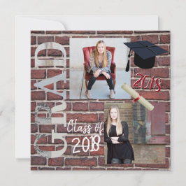 Red Brick Wall Photo - Studenten Inbjudningar