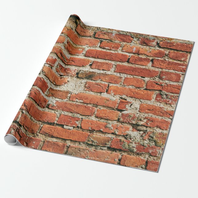 Red brick wall texture grunge background. Abstract Presentpapper (Utrullad)