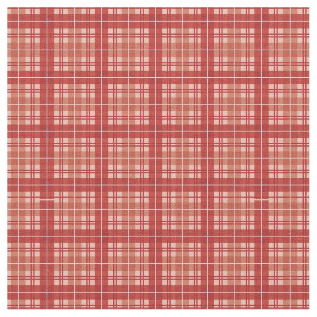 Red Bright Gingham Play Tartan Tyg (Närbild)
