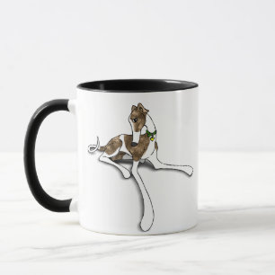 Red Brindle Greyhound Original Art Illustration Mugg