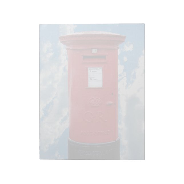 Red British Post box Anteckningsblock (Roterad)