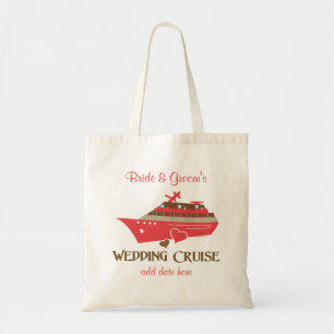 Red Bröllop Cruise Tote Bag Anpassade Tygkasse