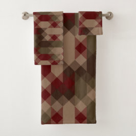 Red bronze and olive geometric