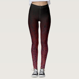 Red Brown Black Ombre Rust Metall Patina Leggings