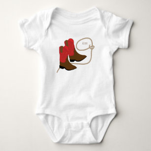 Red & Brown Cowboy Boots & Lasso, Personlig Tee