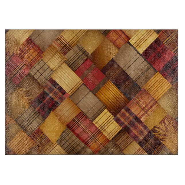 RED BROWN GULT ORANGE PLAID FALL MÖNSTER (Framsidan)