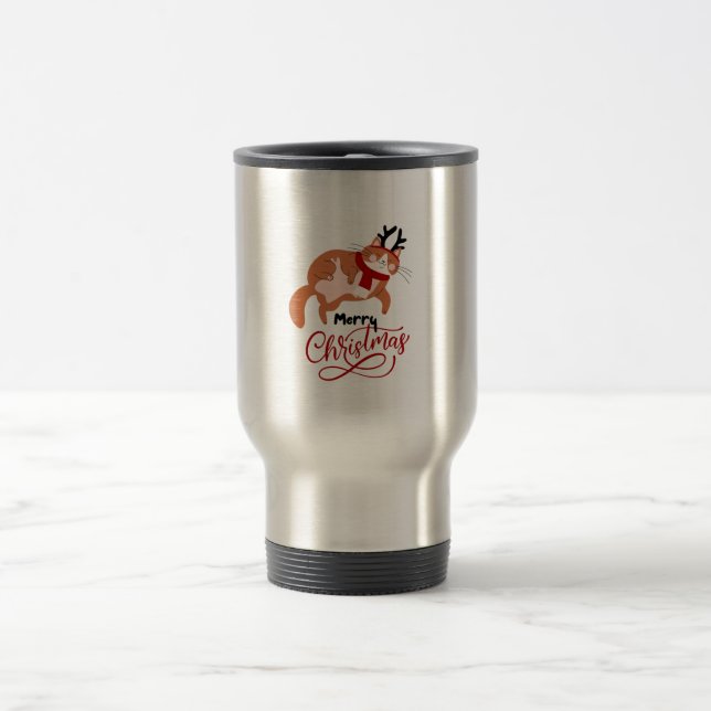 Red Brown Illustrative Personal Helgdag Cat Resemugg (Center)