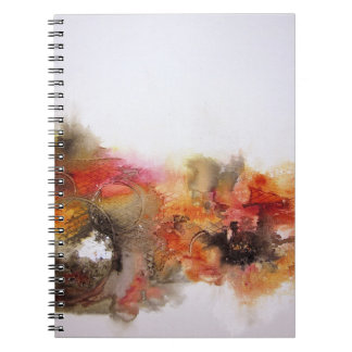 Red Brown Orange White Modern Abstrakt Art Anteckningsbok