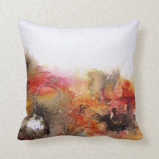 Red Brown Orange White Modern Abstrakt Art Kudde
