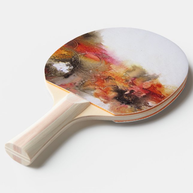 Red Brown Orange White Modern Abstrakt Art Pingisracket (Frontvinkel)
