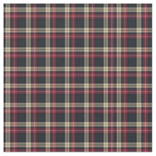Red, Brown Play, Black Tartan, Mönster Design Tyg
