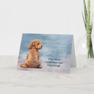 Red Brown Pudel Hund Loss Sympathy Card Helgkort