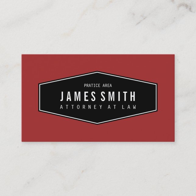 Red Brown Retro Elegant Attorney Visitkort (Framsida)