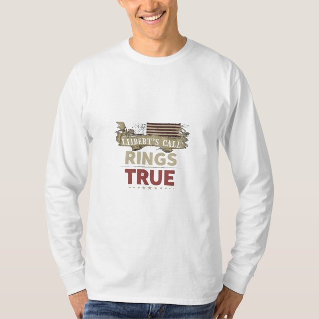 Red & Brown "Ringar true"brev design T Shirt (Framsida)