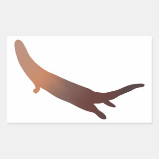 Red-Brown River Otter Gradient Sticker Rektangulärt Klistermärke