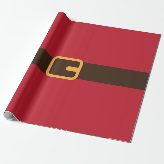 Red Brown Santa Bälte Presentpapper (Utrullad)