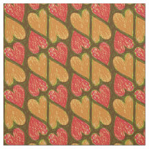 Red Brown Scribble Hearts Mönster Earthy Cute Fall