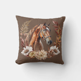 Red Brown Sorrel Horse Autumn Wand Dekorativ kudde