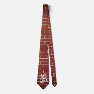 Red Brown Wall Neck Tie - Anpassningsbar Text Slips