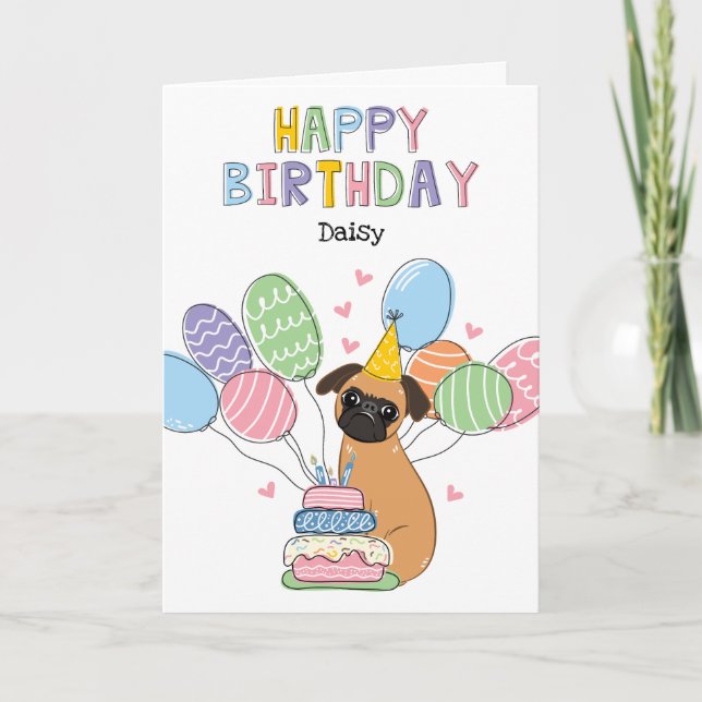 Red Brussels Griffon Hund Birthday Card Kort (Framsida)