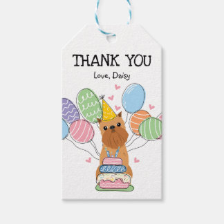 Red Brussels Griffon Hund Birthday Favor Presentetikett