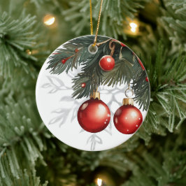 Red Bubble christmas Julgransprydnad Keramik