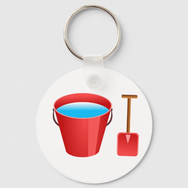 Red Bucket & Spade Nyckelring (Framsida)