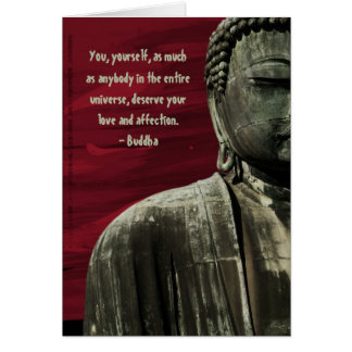 Red Buddha Statue Card-Anpassade Hälsningskort
