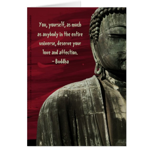 Red Buddha Statue Card-Anpassade Hälsningskort (Framsidan)