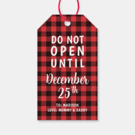 Red Buffalo Betalat Öppnar inte förrän jul Presentetikett