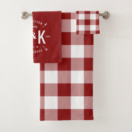 Red Buffalo Check and Farmhouse Arrow Monogram