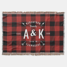 Red Buffalo Check and Farmhouse Arrow Monogram Filt