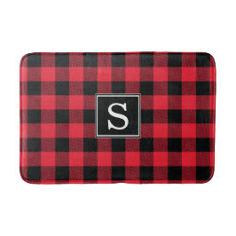 Red Buffalo Check Monogrammed Bath Mat Badrumsmatta