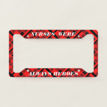 Red Buffalo Check Nurse Heroes License Plate Ram
