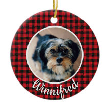 Red Buffalo Check Personlig Pet Photo jul