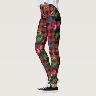 Red Buffalo Check Watercolor Holly-jul Leggings