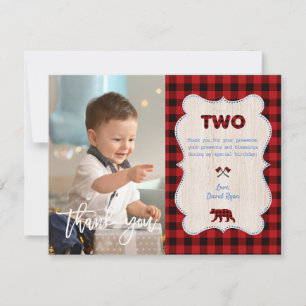 Red Buffalo Photo Boy Second Birthday Tack Kort