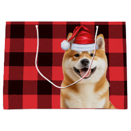 Red Buffalo Plaid Akita Dog Holiday