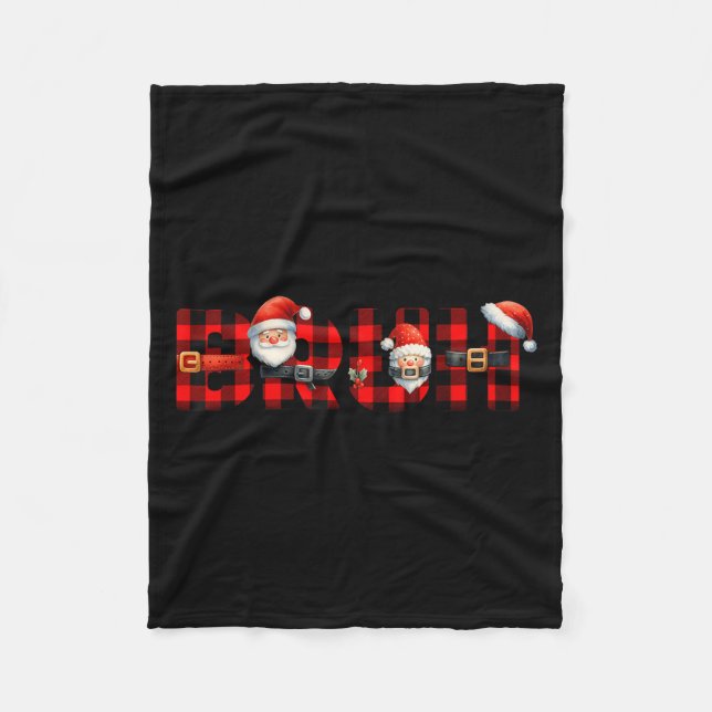 Red Buffalo Plaid Bruh Christmas Xmas Pajamas Boys Fleecefilt (Framsidan)