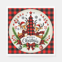 Red Buffalo Plaid Christmas Pappersservett