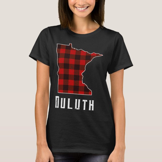 Red Buffalo Plaid Duluth Minnesota Gif Home State  T Shirt (Framsida)