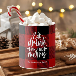 Red Buffalo Plaid “Eat, Drink & Be Merry" Mugg
