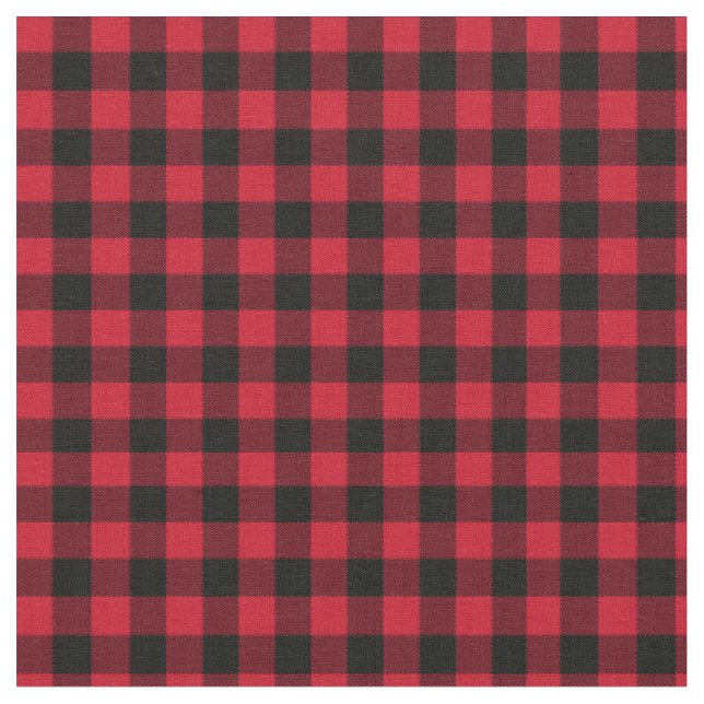 Red Buffalo Plaid, Red Flanananus Tyg (Närbild)