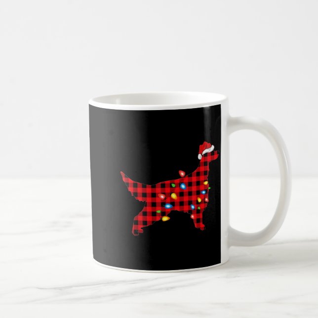 Red Buffalo Plaid Santa Irish Setter Dog Christmas Kaffemugg (Höger)